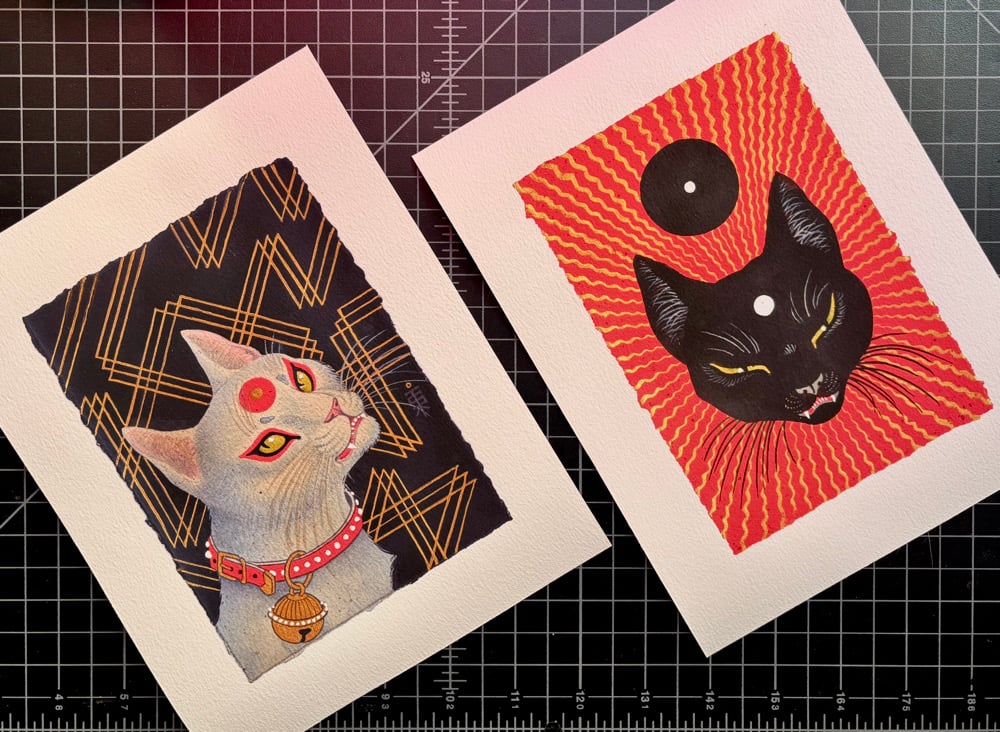 Image of BLACK CAT WHITE CAT print set