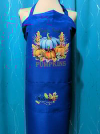 Image 2 of Farm Fresh Pumpkins Fall Apron (blue)