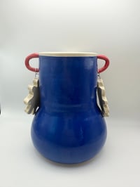Image 1 of Royal Blue Vase with Earrings *discounted*
