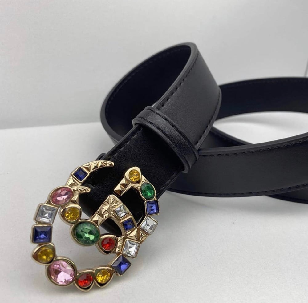 Image of GG Multi-Color Rhinestone Belt