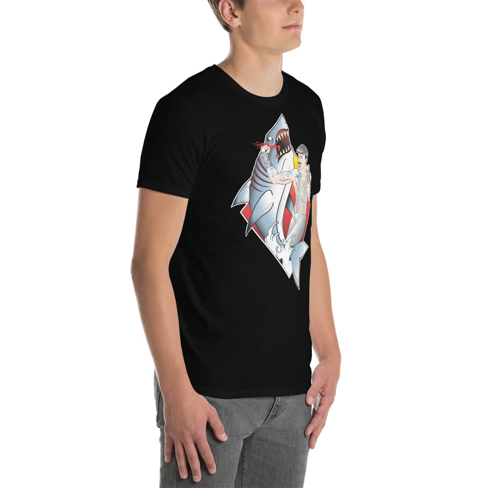 Man fighting Shark Short-Sleeve Unisex T-Shirt