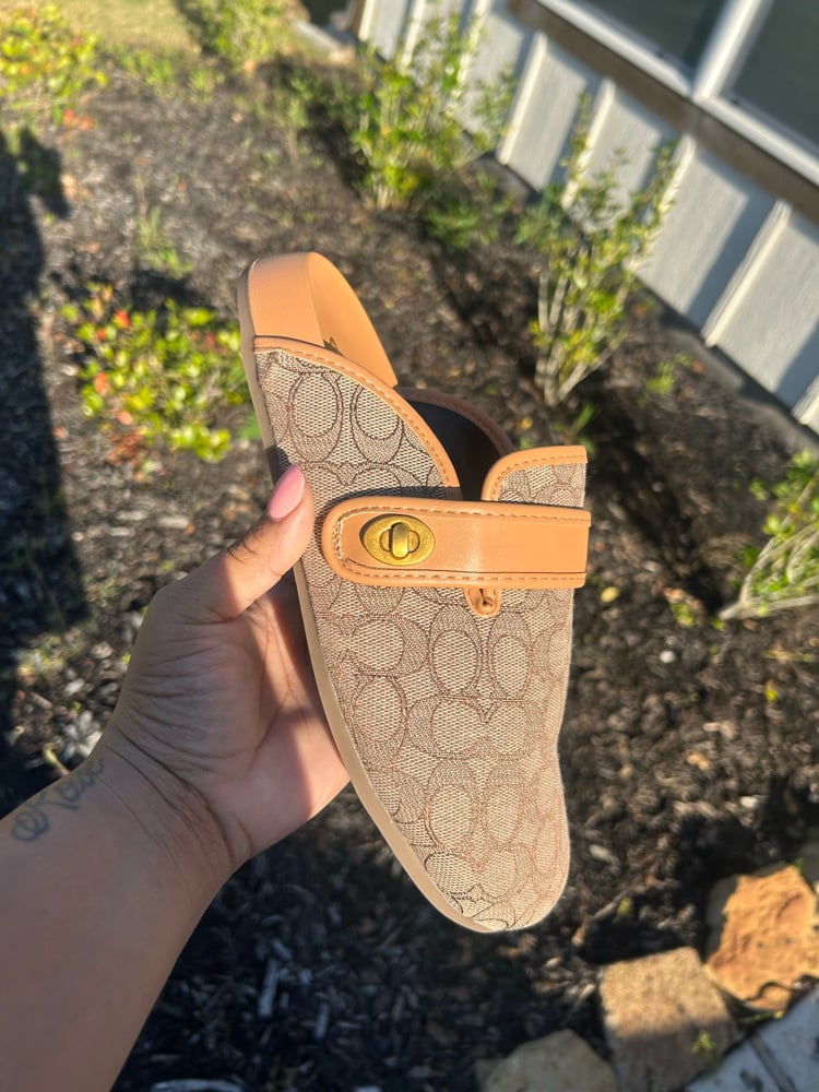 Tan Coach Clogs 