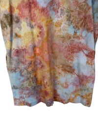 Image 4 of M 100% Cotton Short T-Shirt Dress with Pockets in Sedona Watercolor Ice Dye
