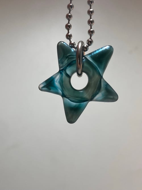 Image of mini metallic blue star