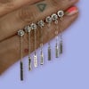 Dainty word charm earring
