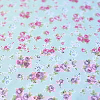 Image 2 of Made to Order - ‘Delilah’ Mint Green with Pink Roses Vintage Style Floral Eiderdown