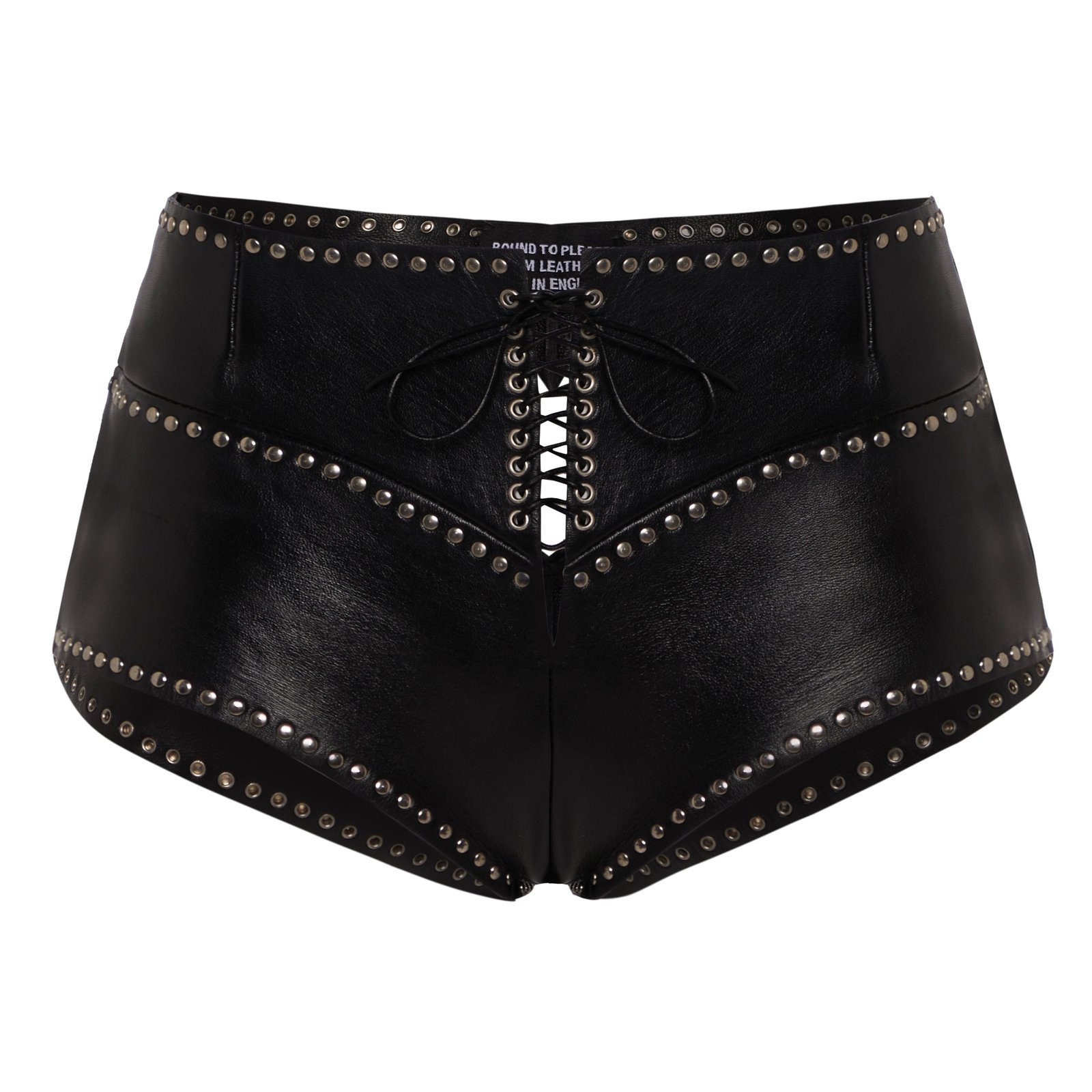 Leather tie deals up shorts