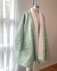 Image 1 of Holly Stalder Indian Block Print Quilted Swing Coat 