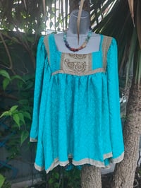 Image 7 of Gypset smock top / tunic - Turquoise 