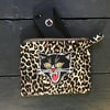 Black cat leopard purse