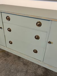 Image 3 of Duck egg blue sideboard with Glass top