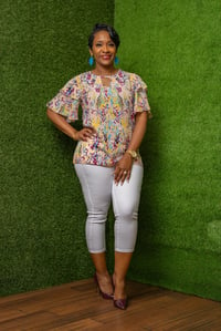 Image 2 of Flared Short Sleeve Top