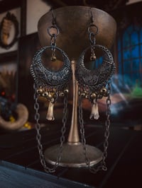 Image 1 of Bones and bells chandelier earrings 