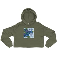 Image 3 of Crop Hoodie with Ocean Motif