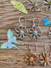 Image 3 of Sterling Apatite Bloom Earrings