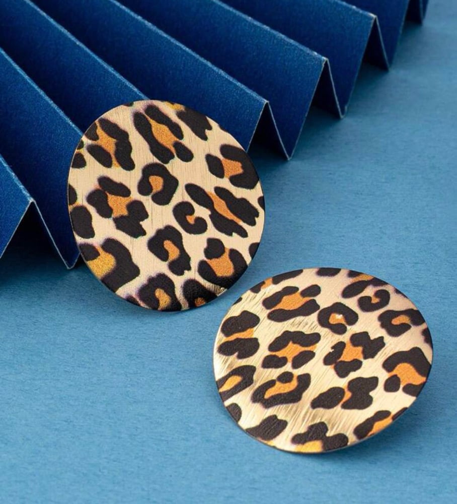 Image of “Leopard Round Earrings”