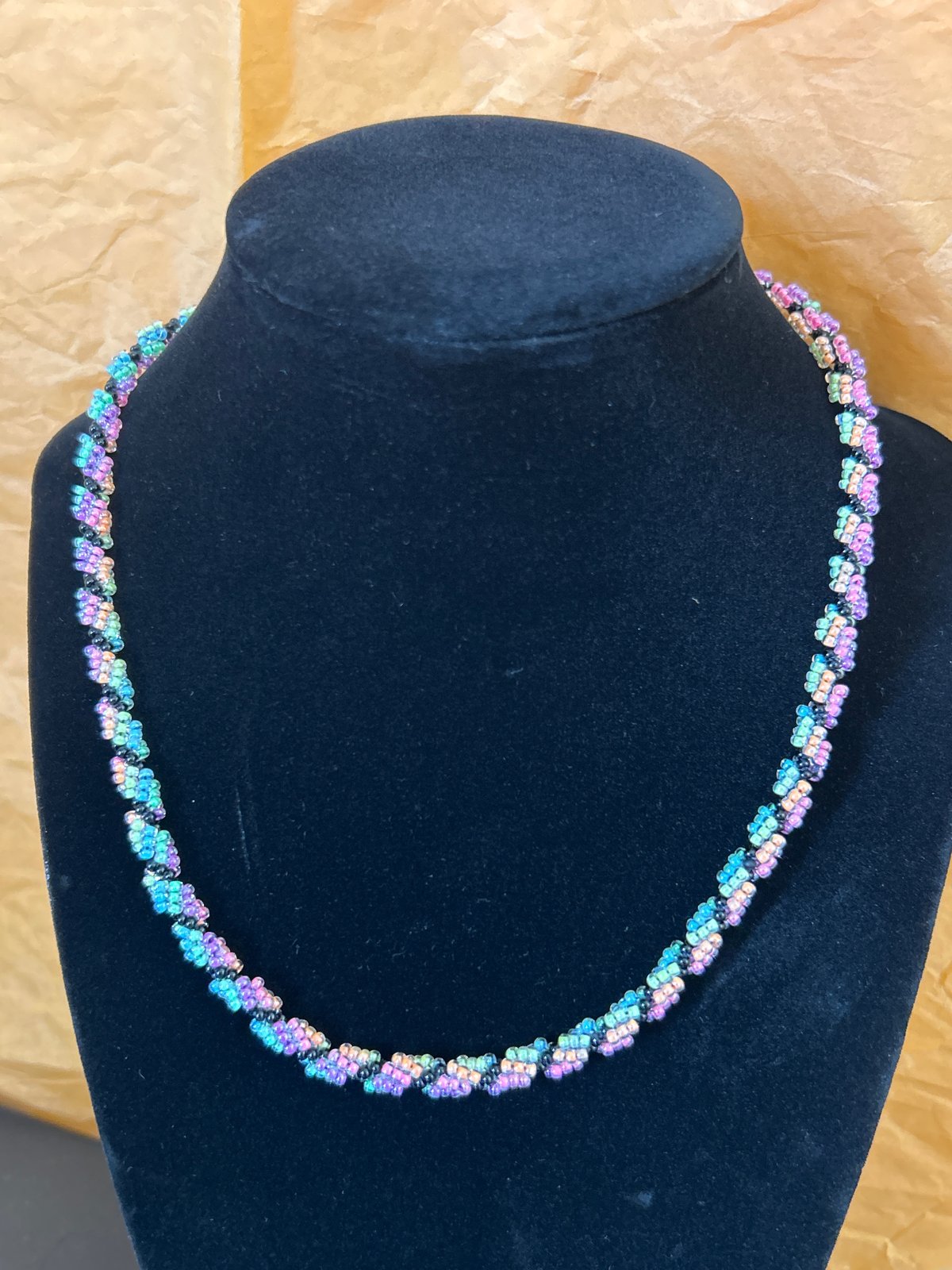 Image of DNA Rainbow Beaded Necklace