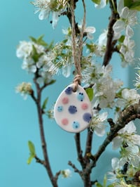 Image 3 of Small Pastel Speckled Polka Dot Hanging Eggs (set of 2)
