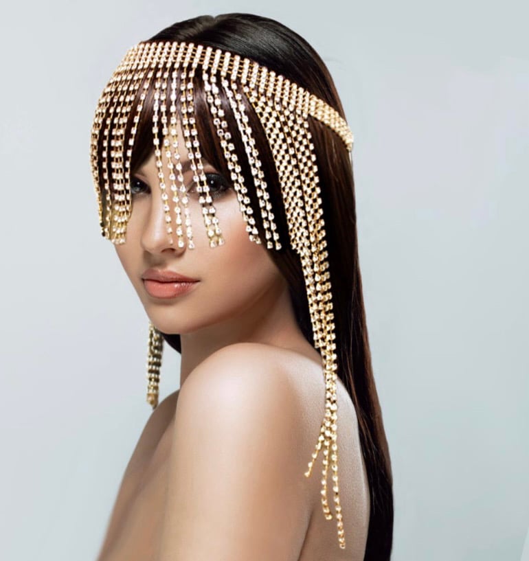 Image of Rhinestone Pave Fringe Head Chain 