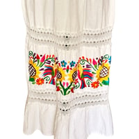 Image 5 of Traditional White Cotton Crochet Embroidered Off the Shoulder Dress Size M/L 