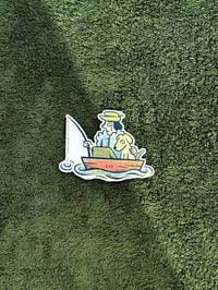 Image 1 of Man and Dog - Sticker (clear backing)