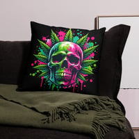 Image 1 of Weed Skull 2 Basic Pillow