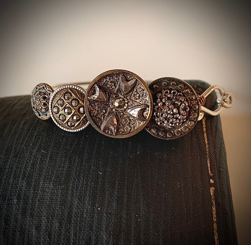 Image of "The Queen's Guard" Silver Button Bracelet