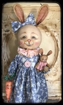 Betty the Bunny Rabbit Doll fabric folk art creation Easter Spring 