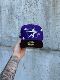 Image 2 of  BROWN VISOR PARTLY CLOUDY MULTI TONE HOUSTON ASTROS CUSTOM FITTED CAP