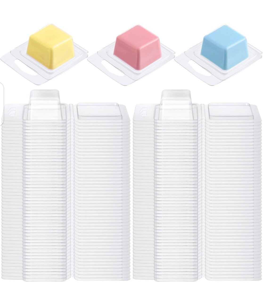 1oz CLEAR Square Clamshells | Wax Melt Clams