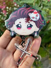 Tanjiro Demon Slayer Keychain & Sticker