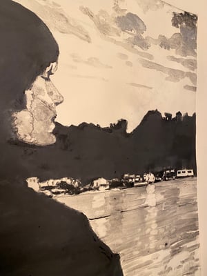 Image of ‘Across The Lake’ monotype 