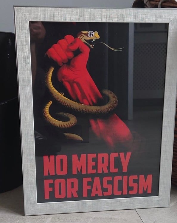No Mercy for Fascism A3 Poster