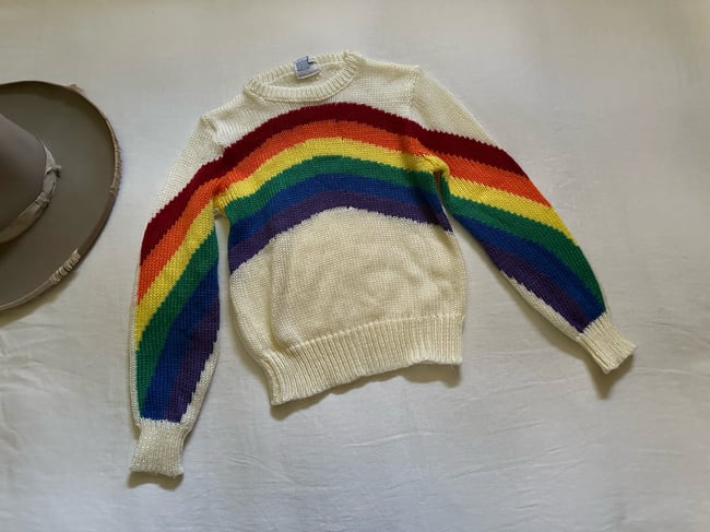 early 1970s rainbow knit sweater 