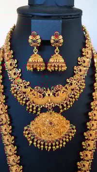 Image 3 of Rashika- Combo Temple Jewelry Necklace Set