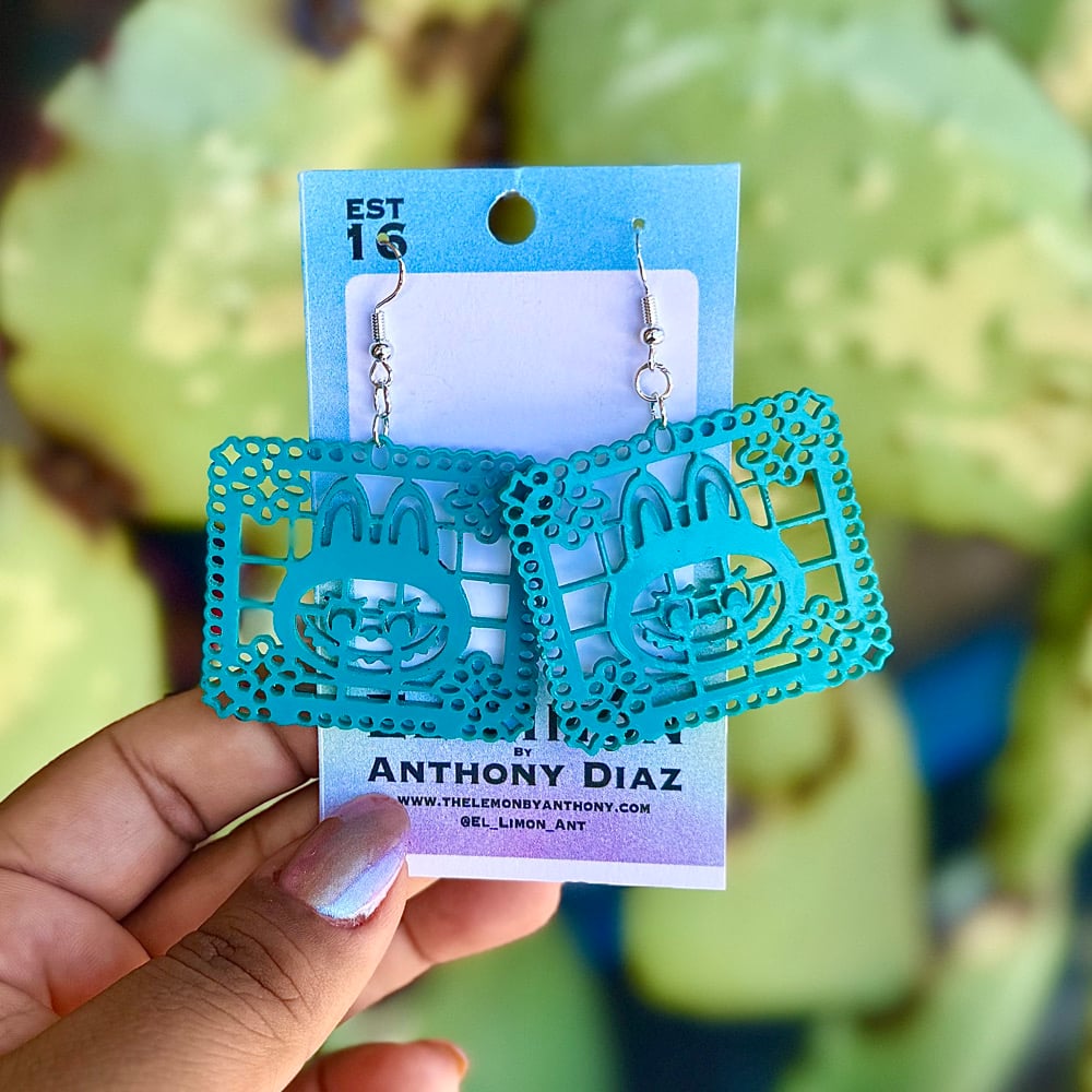 Image of Papel Picado Bubu Head Earrings