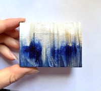 Image 2 of Tiny Silver Sky Telegraph Poles Landscape on wooden block