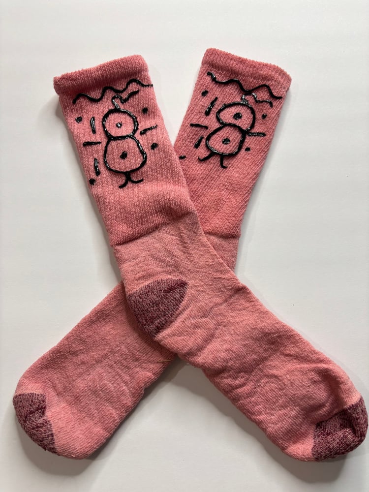 Image of Hand dyed red socks 