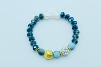 Image 12 of  Blue, Gold Beads & Rhinestones 