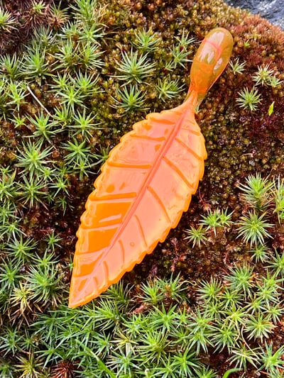 Image of Orange Sunburst Leaf Pendant