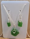 Drilled Sea Glass Hook Earrings