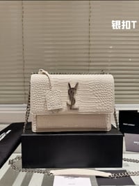 Image 1 of YSL Sunset Medium (White Croc-Embossed)