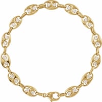 Image 1 of 7 1/2” 14k Gold Lab Diamond Mariner Link Bracelet 