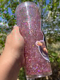 Image 4 of Pink and White Snowglobe Tumbler