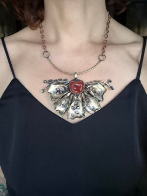 Carnelian and bullet cussings necklace