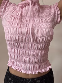 Image 3 of Classic Ruched Shirt in Baby Pink (Pre-order)