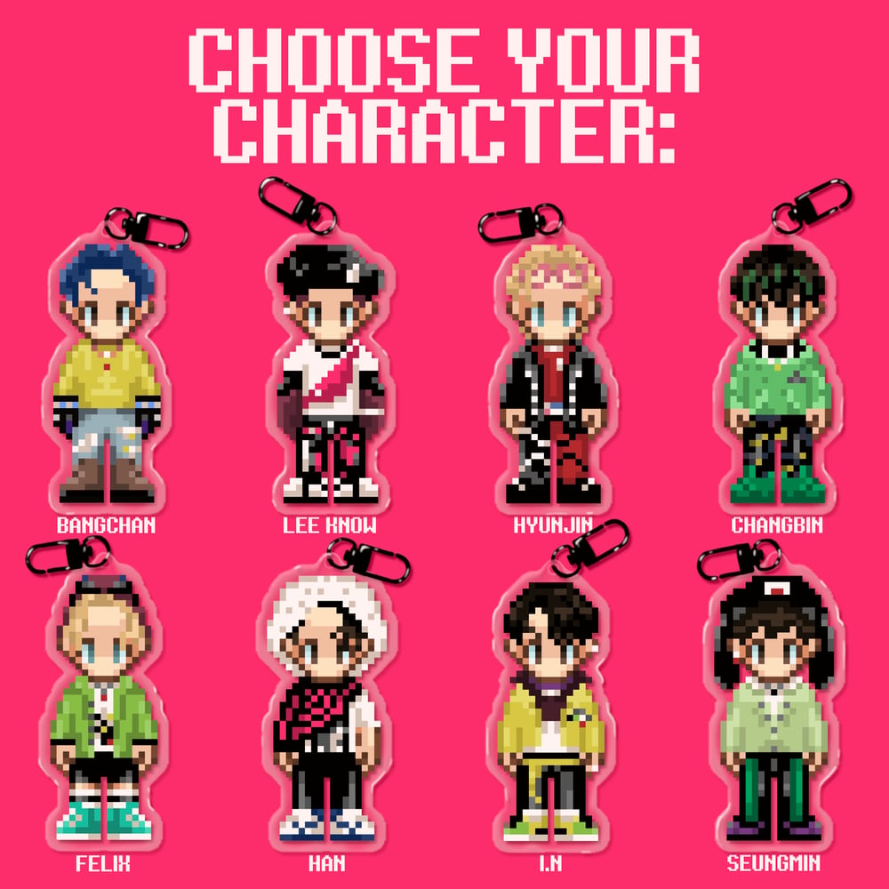 Image of pixel Stray Kids keychains