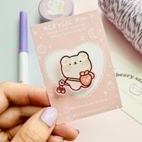 Image 2 of Strawberry Bear Acrylic Pin