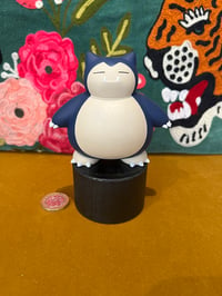 Image 1 of Hand Painted Snorlax Plinth Display 