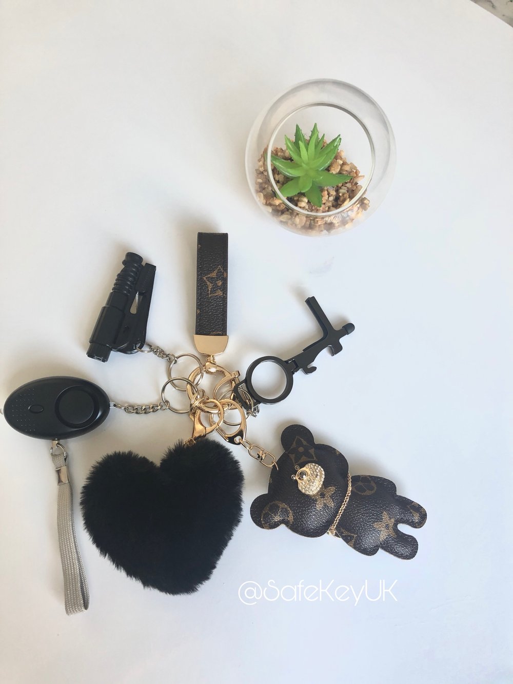 Image of LV inspired safety keychain